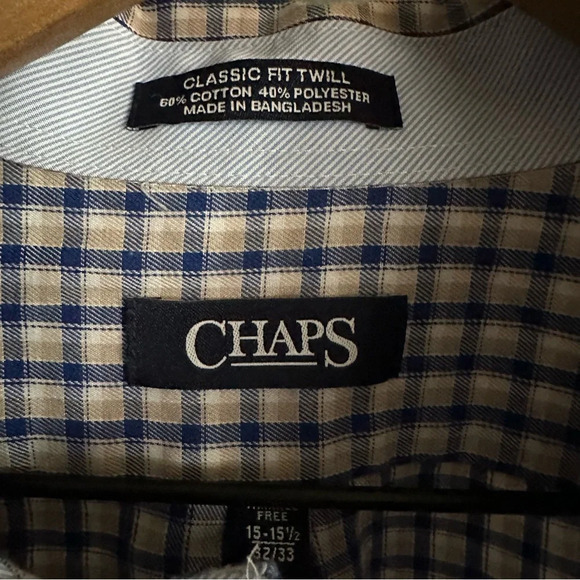 Chaps plaid button down Classic fit twill EUC - Picture 3 of 7